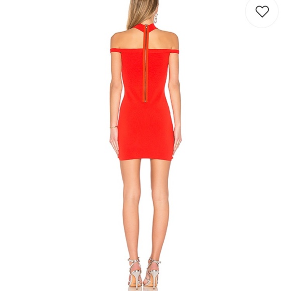 SOPHIA CHOKER KNIT MINI DRESS IN POPPY - Picture 3 of 3